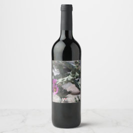 Challa Kaktus i blomning Vinflaska Etikett