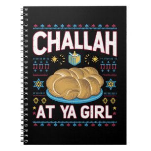 Challah At Ya Girl Roligt Hanukkah Mat Chanukah Anteckningsbok