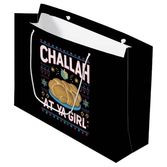 Challah At Ya Tjej Rolig Hanukkah Mat Chanukah (Framsidan Vinklad)
