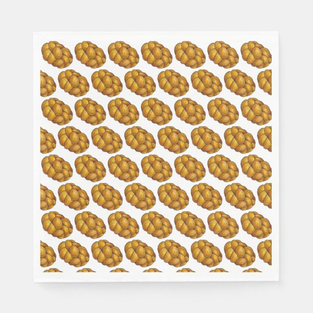 Challah Braided Jewish Bakery Bread Loaf Hanukkah Pappersservett (Framsidan)