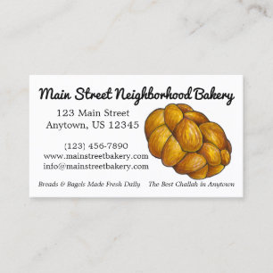 Challah Bread Bakery Baker Jewish Food Baking Cu Visitkort