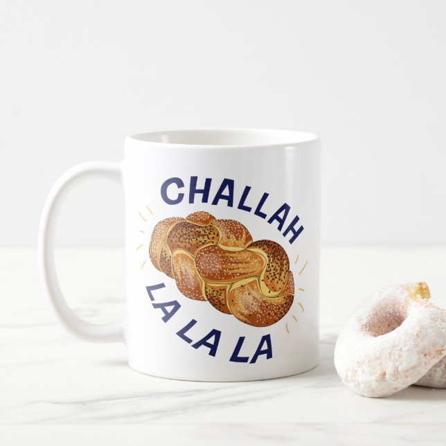 Challah La La La Rolig Judisk Mat Matlagning Hanuk Kaffemugg (Med munk)