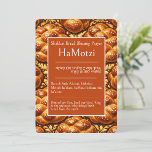 Challah, Shabbat-bröd Välsignelse Bön, HaMotzi, Kort