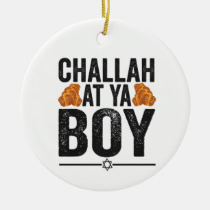 Challah vid Ya-pojken Funny Jewish Hanukkah Helgda Julgransprydnad Keramik