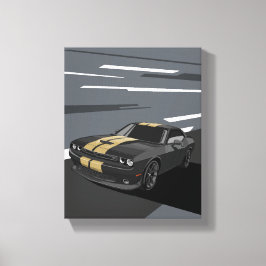 Challenger Black Canvastryck