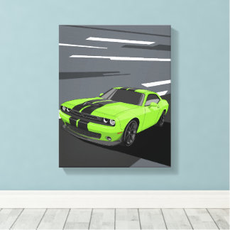 Challenger Green Canvastryck