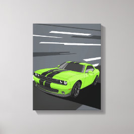 Challenger Green Canvastryck