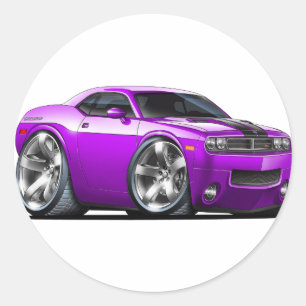 Challenger Lila Car Runt Klistermärke