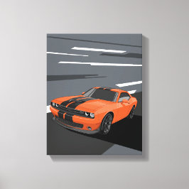 Challenger Orange Canvastryck