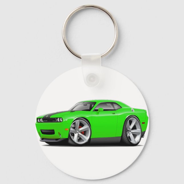 Challenger SRT8 Lime-Black Car Nyckelring (Framsida)