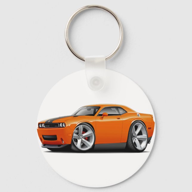 Challenger SRT8 Orange-Black Car Nyckelring (Framsida)