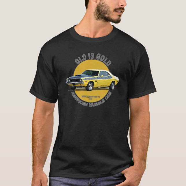 Challenger TA American Muscle Car 60 s 70 T Shirt (Framsida)