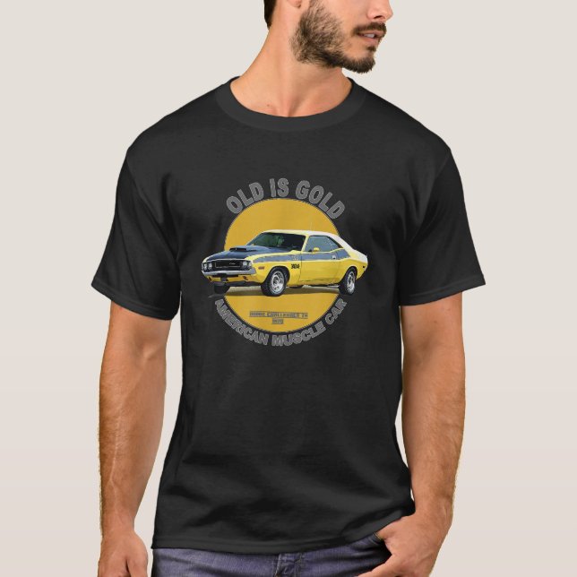 Challenger TA American Muscle Car 60 s 70 T Shirt (Framsida)