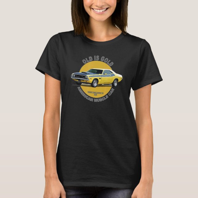 Challenger TA American Muscle Car 60 s 70 T Shirt (Framsida)