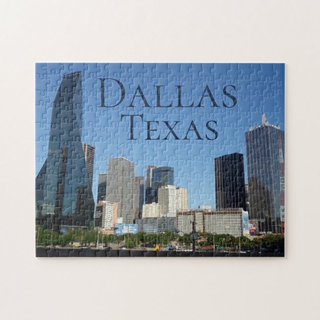 Challenging Dallas Texas Skyline Pussel (Horisontell)