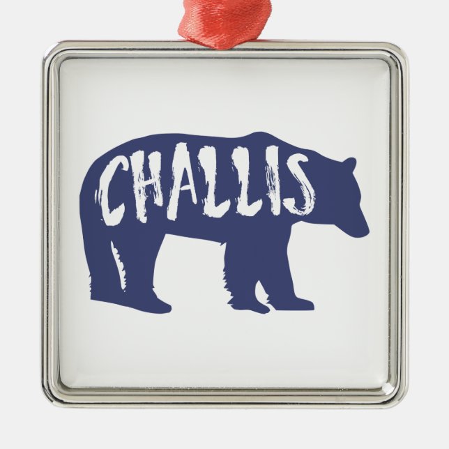 Challis Idaho Bear Julgransprydnad Metall (Framsidan)