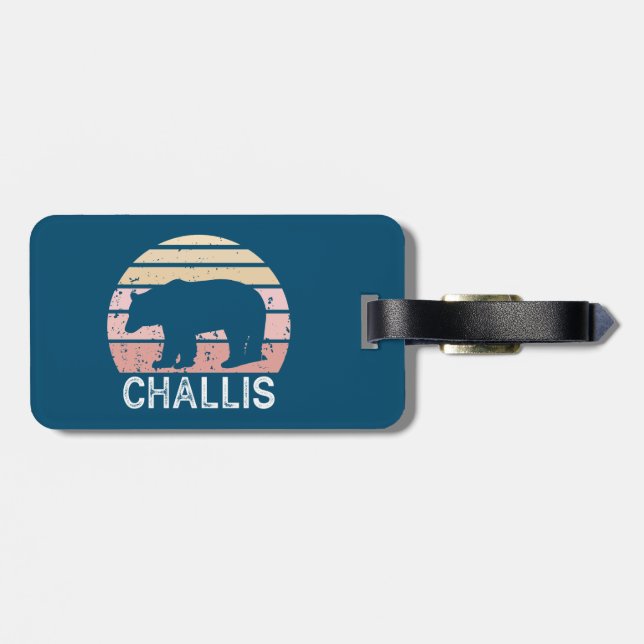 Challis Idaho Retro Bear Bagagebricka (Baksida Vågrät)