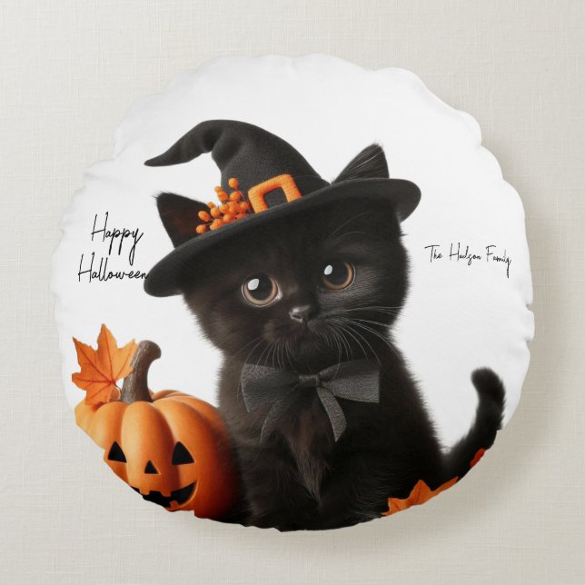 Chalot halloween Citrouille Family Rund Kudde (Framsidan)