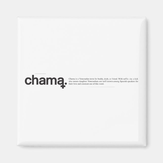 Chama Black and White Magnet (Framsidan)