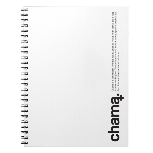 Chama Black and White Notebook Anteckningsbok (Framsidan)