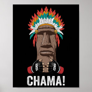 Chama Fighter MMA-fan JJB Boxning Muay Thai Kickbo Poster