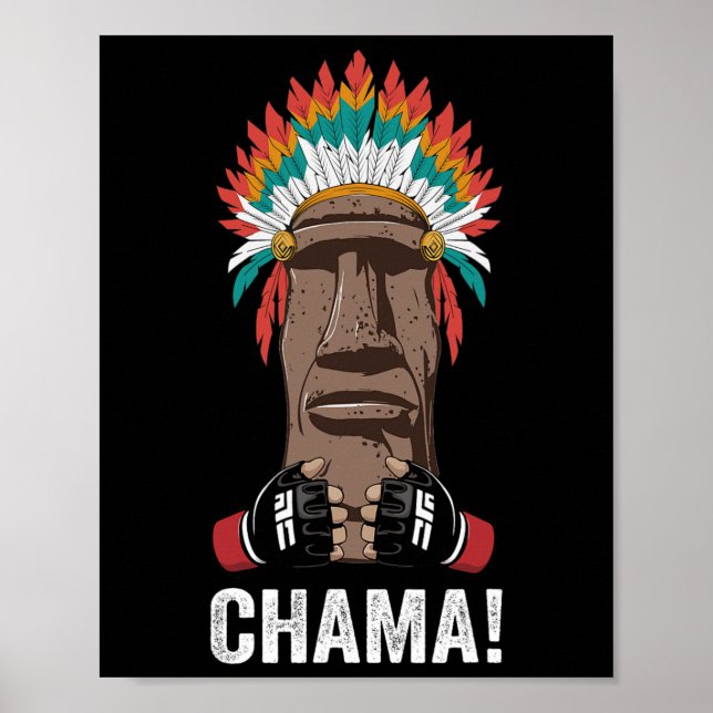 Chama Fighter Mma Fläkt Jjb Boxing Muay Thai Kickb Poster (Framsidan)