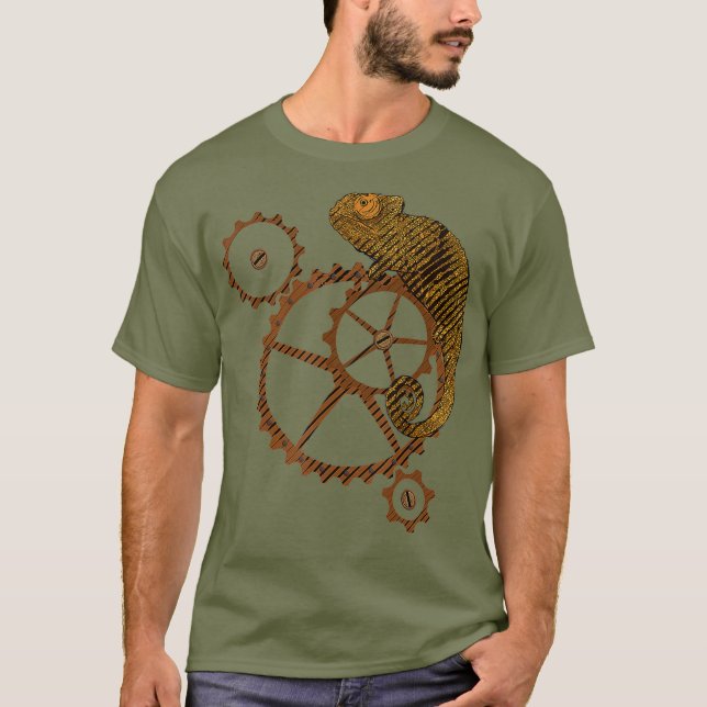 Chamaeleon Steampunk T Shirt (Framsida)