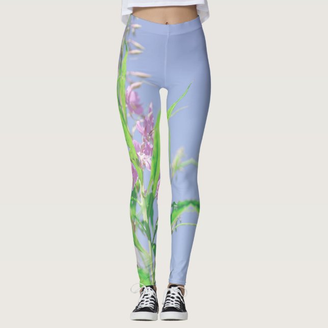 Chamaenerion angustifolium Fireweed Flowers Leggings (Framsida)
