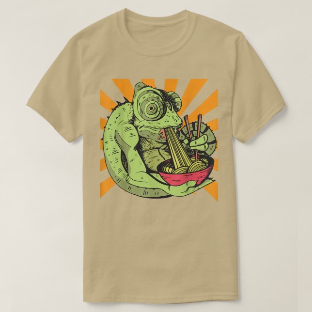 Chamaleon Ramen Noodles T Shirt (Design framsida)