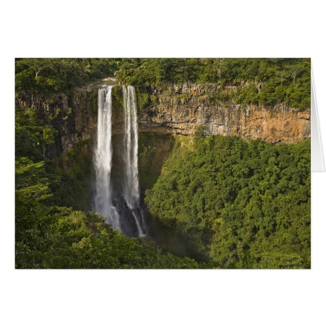 Chamarel vattenfall-högst på Mauritius, över Hälsningskort (Framsidan Horizontal)