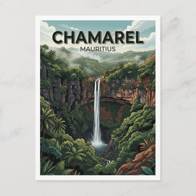 Chamarel vattenfall Mauritius Vykort (Framsida)