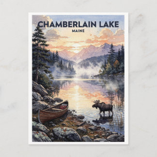 Chamberlain Lake Maine Vintage Resa Vykort
