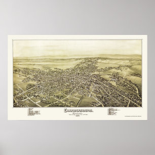 Chambersburg panorama- karta för PA - 1894 Poster