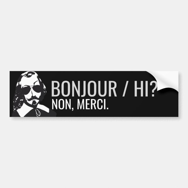 Chamblank Hipster Québec bonjour/hi -VOTRE TEXTE Bildekal (Framsidan)