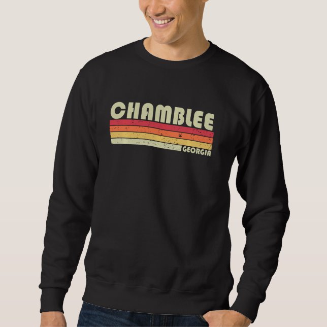 Chamblee Ga Georgia Funny City Home Roots Retro 7 Lång Ärmad Tröja (Framsida)