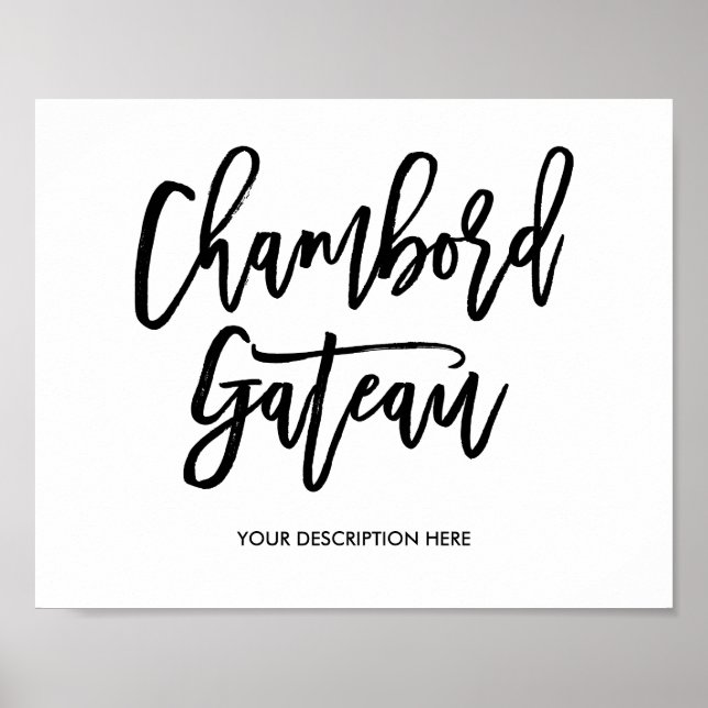 Chambord Gateau-tecken Poster (Framsidan)