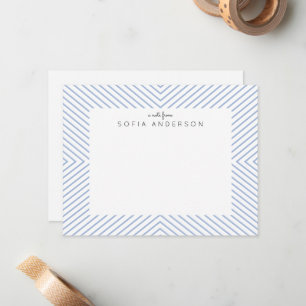 Chambray Blue Triangle Stripe-Personlig Anteckningskort