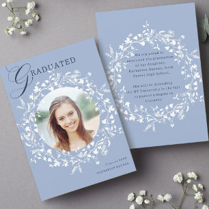 Chambray Blue White Wildblomme Wandesen Studenten Meddelande