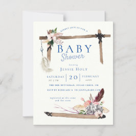 Chambray Boho BabyShower Inbjudningar