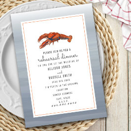 Chambray Lobster Bröllop Rehearsal Dinner Inbjudningar