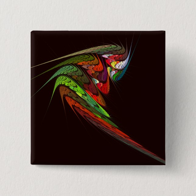 Chameleon Abstrakt Art Button (fyrkant) Knapp (Framsida)