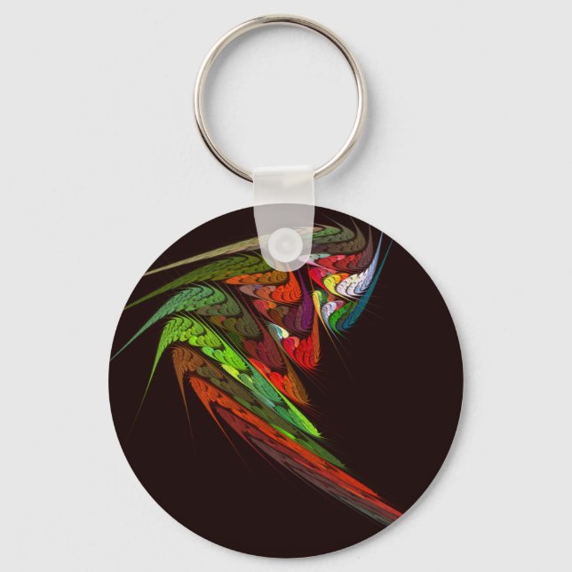 Chameleon Abstrakt Art Keychain Nyckelring (Framsida)