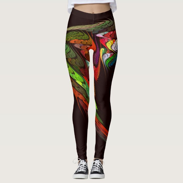Chameleon Abstrakt Art Leggings (Framsida)