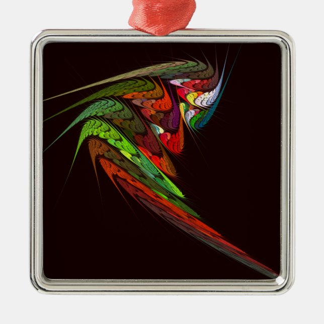 Chameleon Abstrakt Art Square Julgransprydnad Metall (Framsidan)