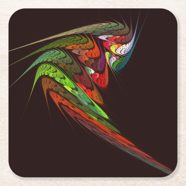 Chameleon Abstrakt Art Underlägg Papper Kvadrat (Framsidan)