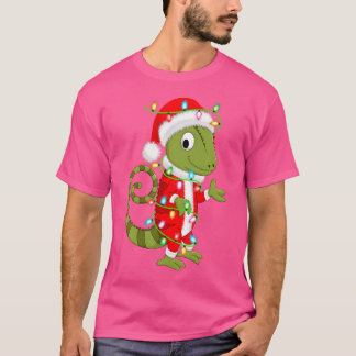 Chameleon Älskare Julafton Lighting Santa Chameleo T Shirt