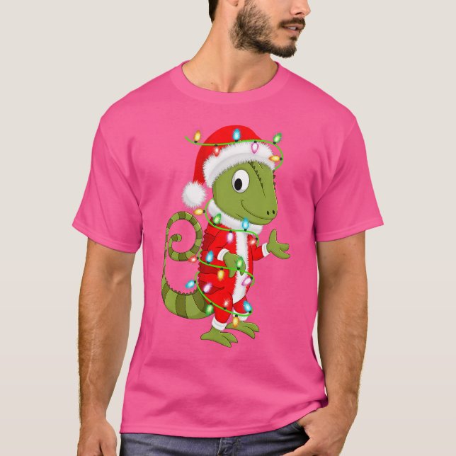 Chameleon Älskare Julafton Lighting Santa Chameleo T Shirt (Framsida)