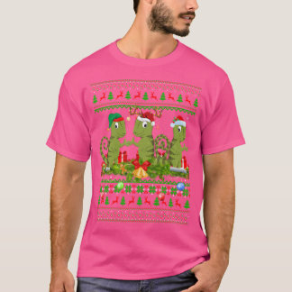 Chameleon Älskare Julafton Lighting Santa Ugly Cha T Shirt