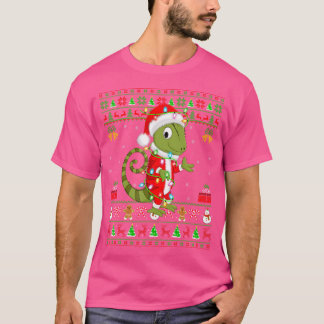 Chameleon Älskare Julafton Matching Santa Ugly Cha T Shirt