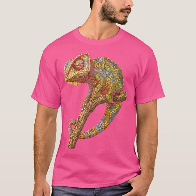 Chameleon Animal Motif Artwork Chameleon T Shirt (Framsida)